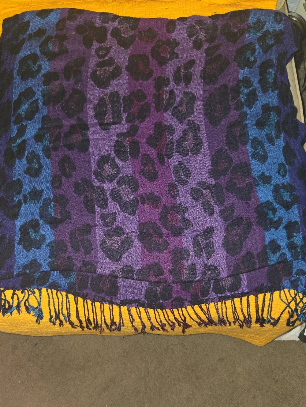 Pebbles Purple and Blue Ombre Leopard Print Scarf